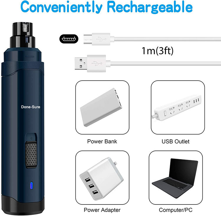 USB Rechargeable Auto Pet Nail Grinder