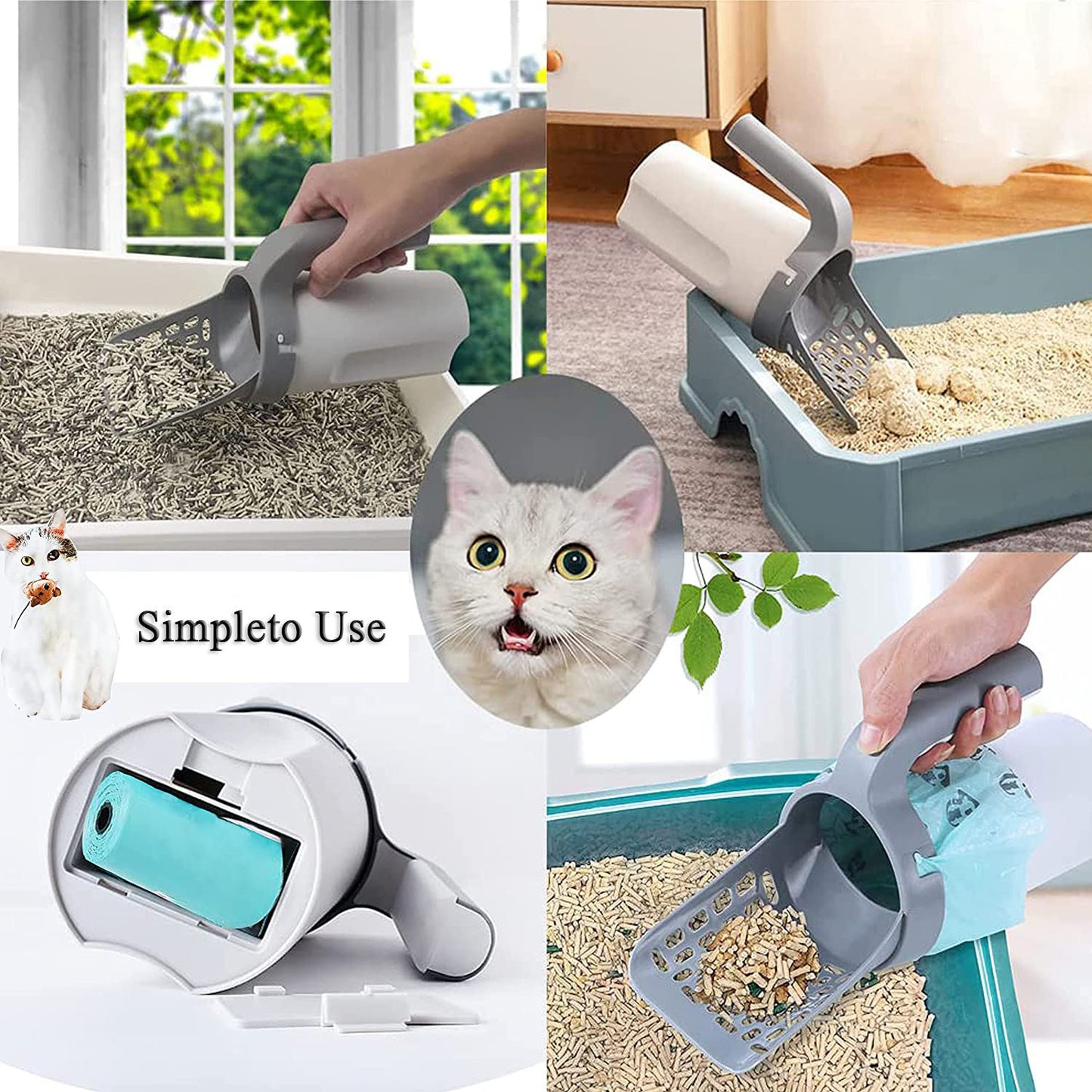 Multifunctional Scoop Free Cat Litter Scoop