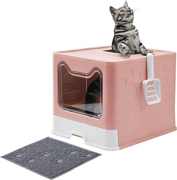 Foldable Large Space Enclosed Cat Litter Box