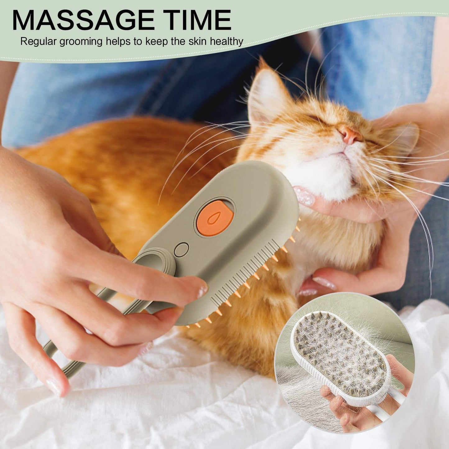 3-in-1 Portable Electric Spray Steam Cat Hair Brush