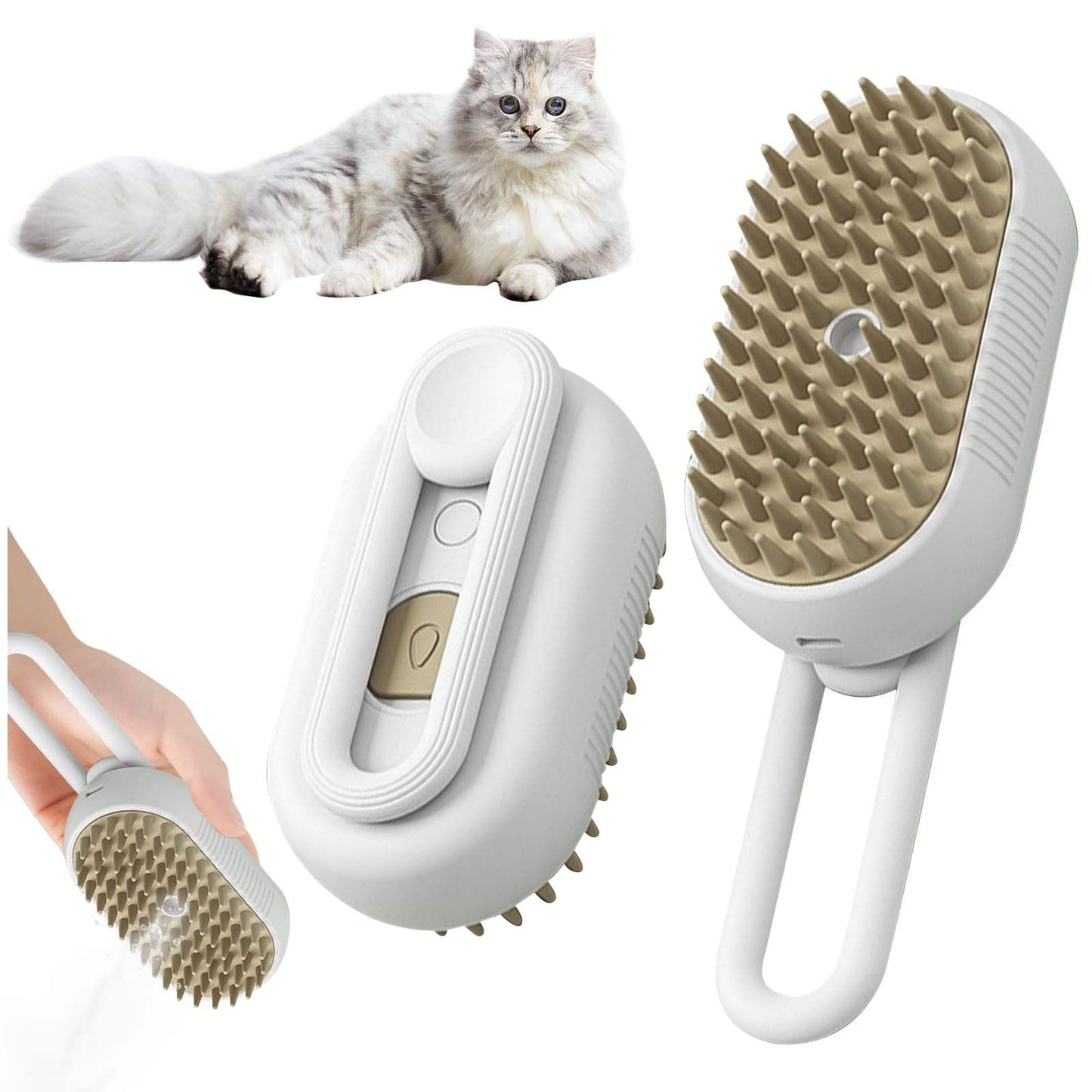 3-in-1 Portable Electric Spray Steam Cat Hair Brush