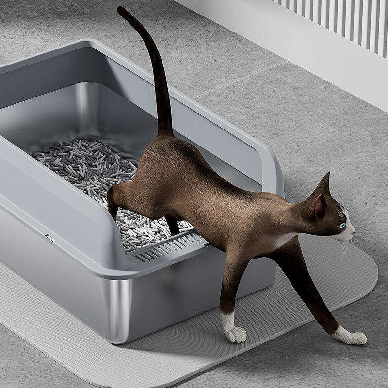 Metal Easy Clean High Sided Stainless Steel Cat Litter Box Tray Include Scoop