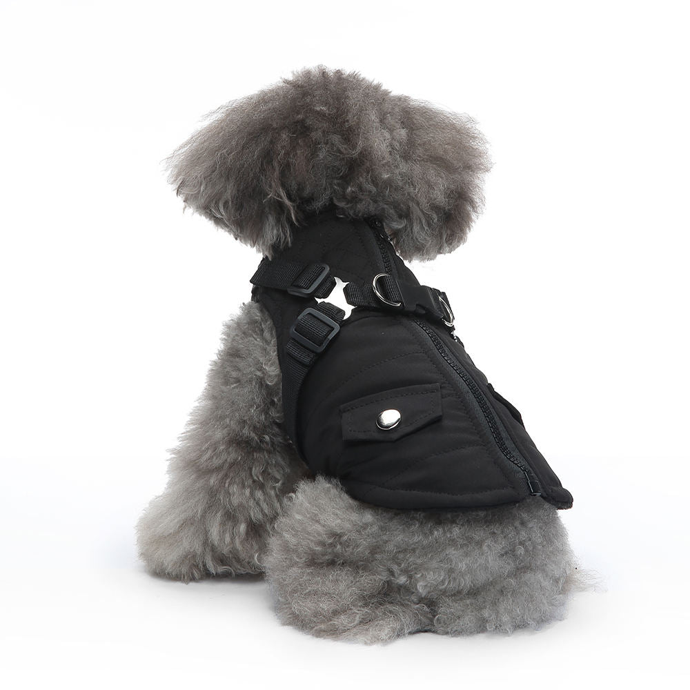 Protective jacket to keep dogs warm and dry in cold or wet weather